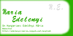 maria edelenyi business card